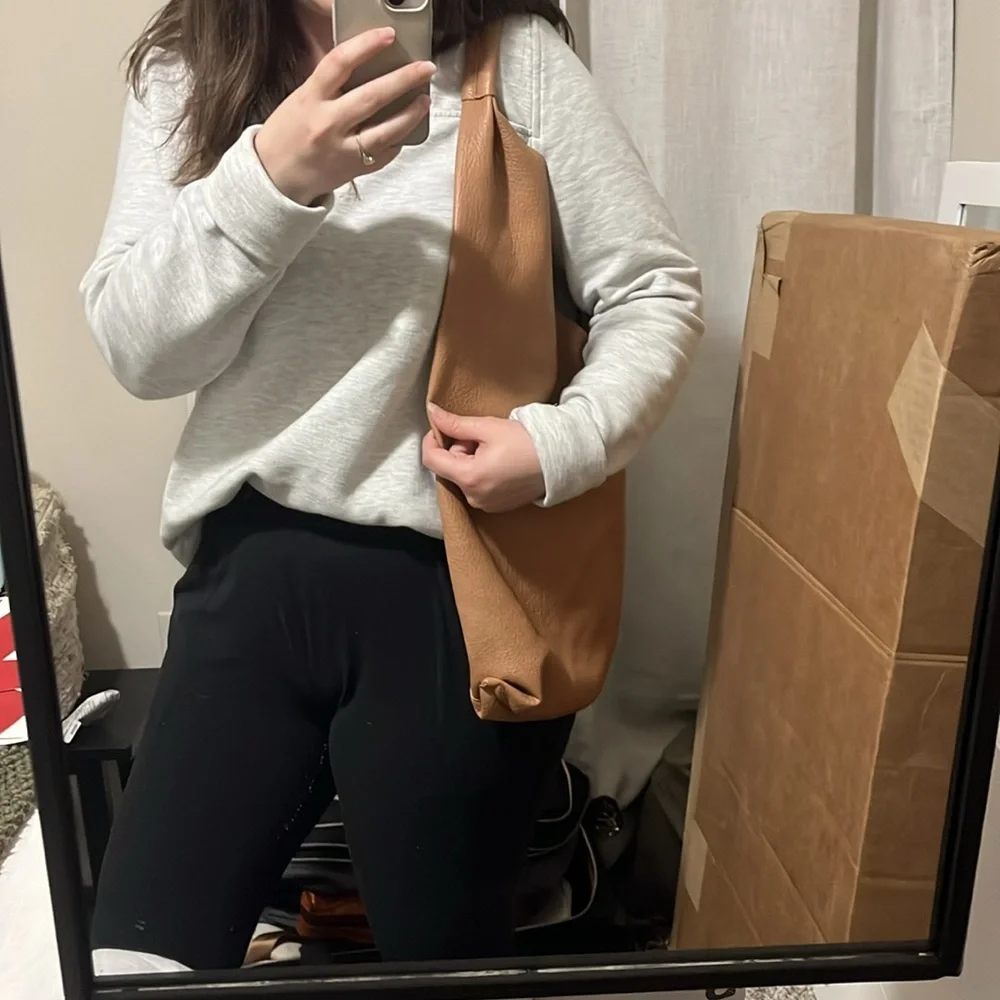 Shiraleah Tan Pebbled Leather Hobo Bag